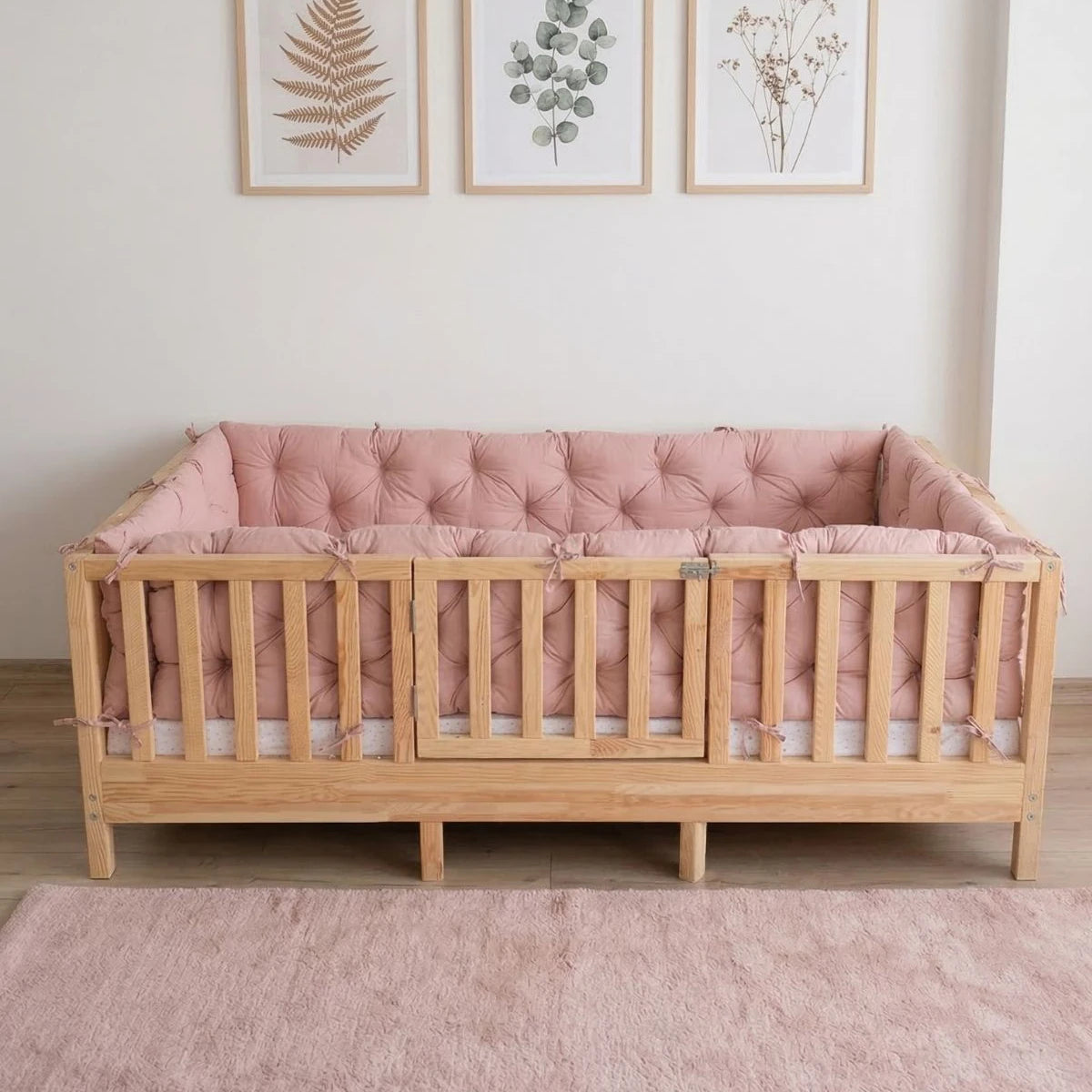 Montessori Yatak Kenar Koruma Yastığı Pudra Renk