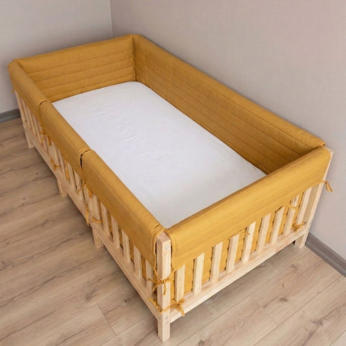 Montessori ve Beşik İçin Buble Full Kenar Koruma Takımı Hardal Sarı Renk