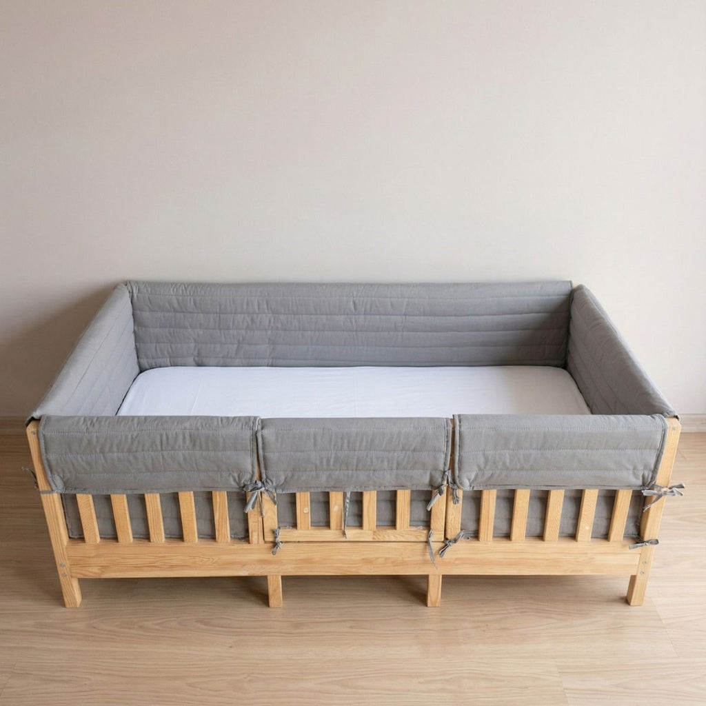 Montessori ve Beşik İçin Full İç-Dış Kenar Koruma Takımı - Darbe Önleyici Tasarım Gri Renk