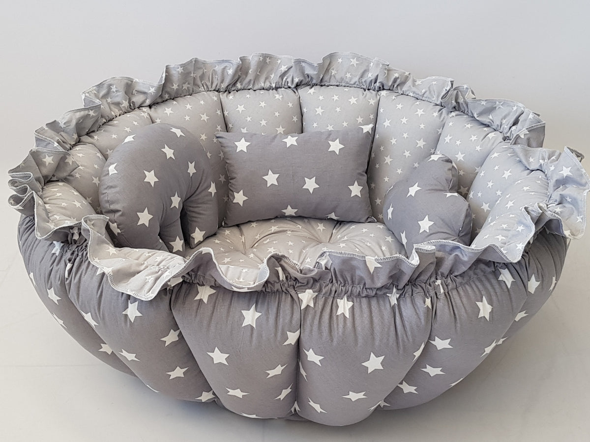 3'ü 1 Arada BabyNest Uyku ve Oyun Minderi Seti - 3 Figürlü Yastık Hediyeli Yıldızlar