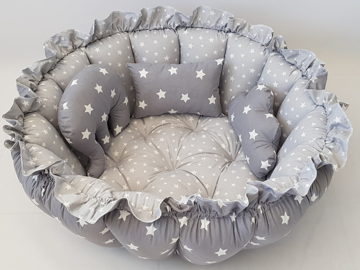 3'ü 1 Arada BabyNest Uyku ve Oyun Minderi Seti - 3 Figürlü Yastık Hediyeli Yıldızlar