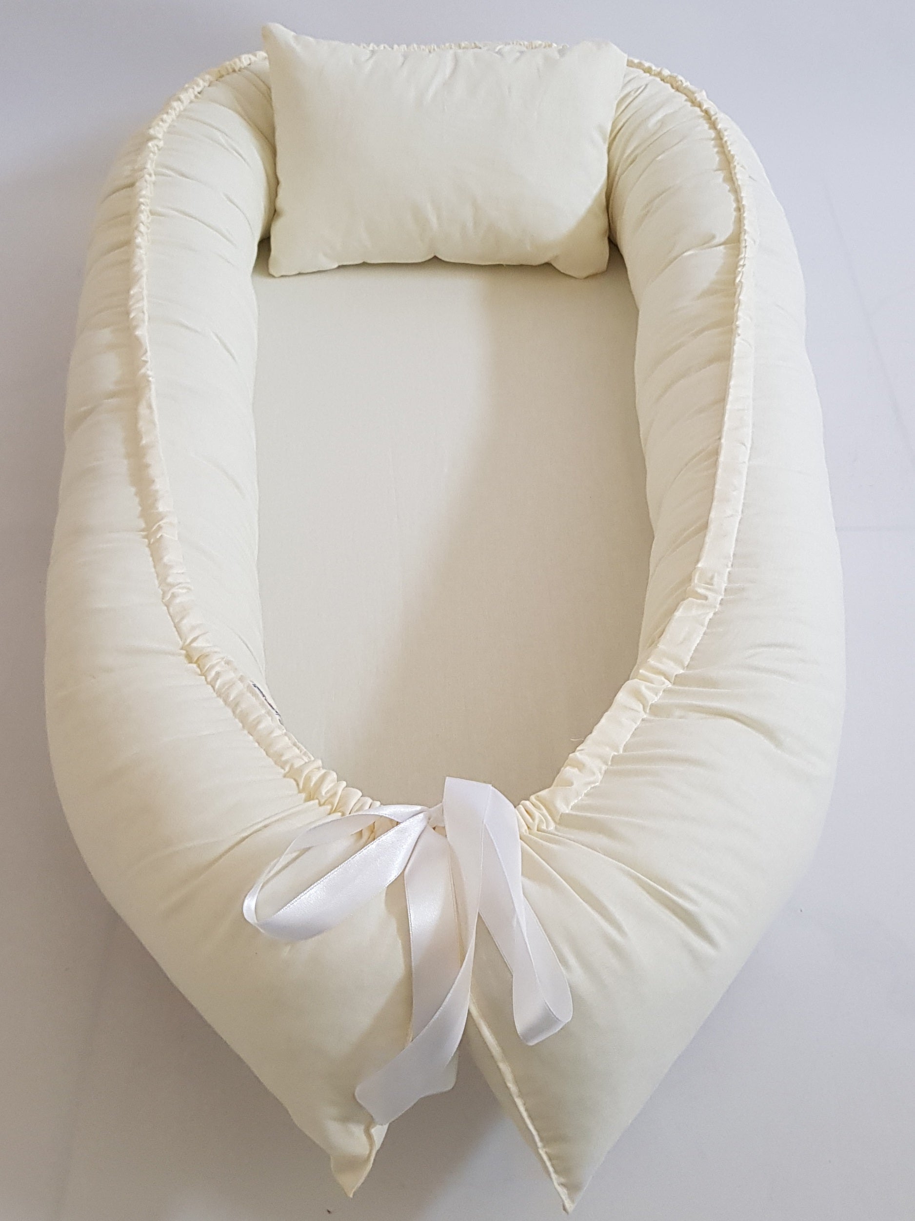 BabyNest Anne Yanı Bebek Yatağı - Ekru Pamuk Kumaş