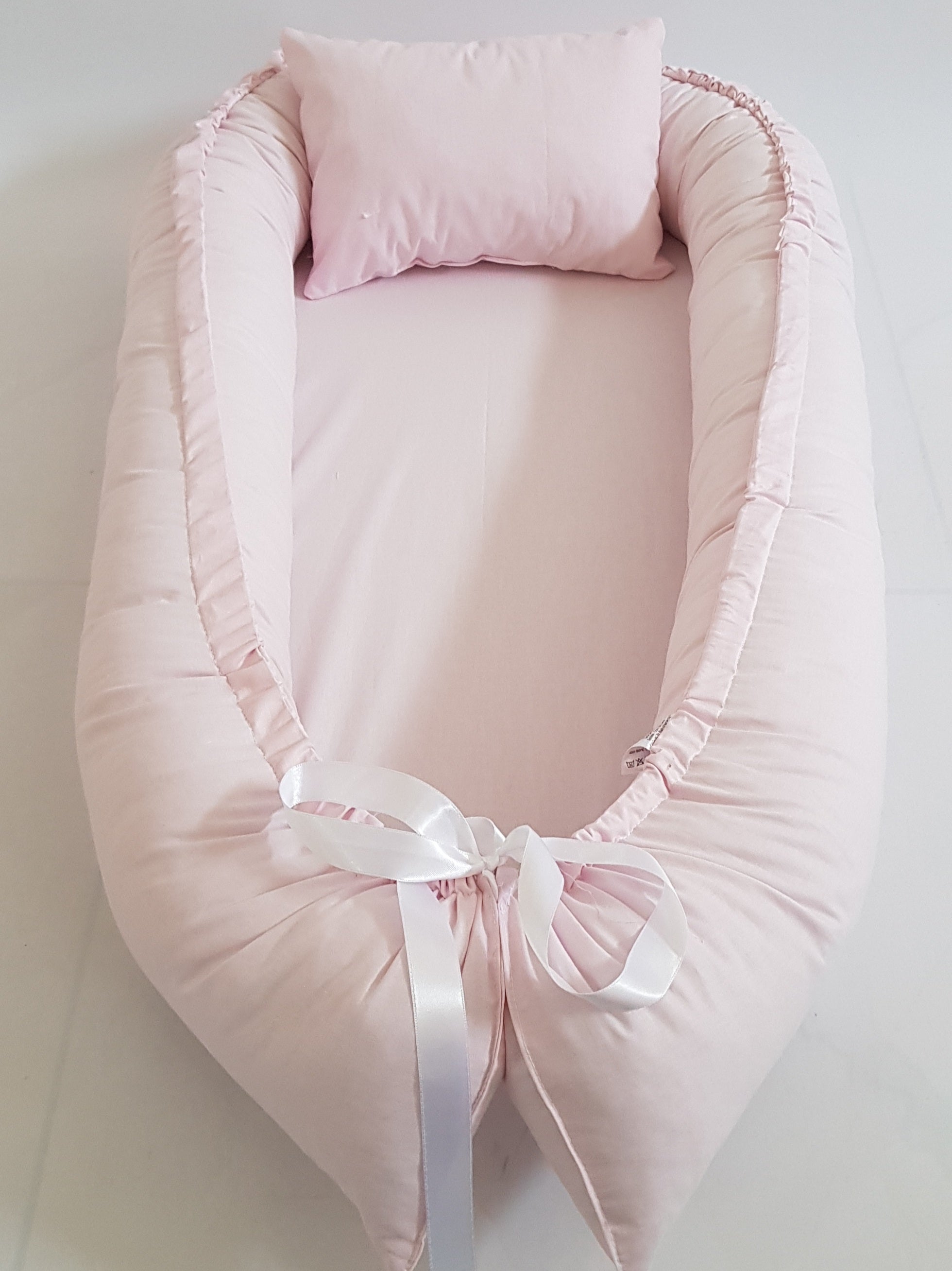 BabyNest Anne Yanı Bebek Yatağı - Toz Pembe Pamuk Kumaş