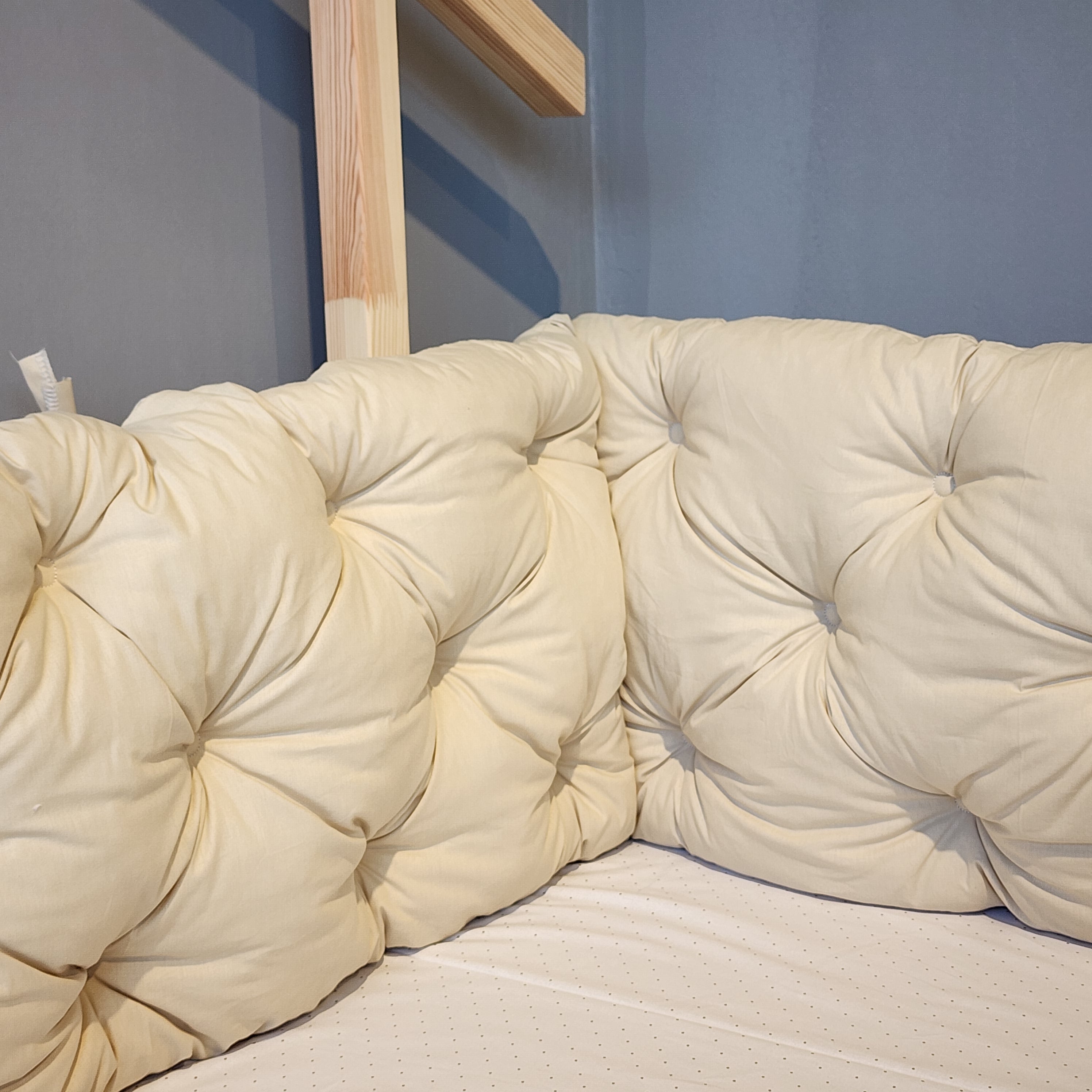 montessori beşik kenar koruma bej