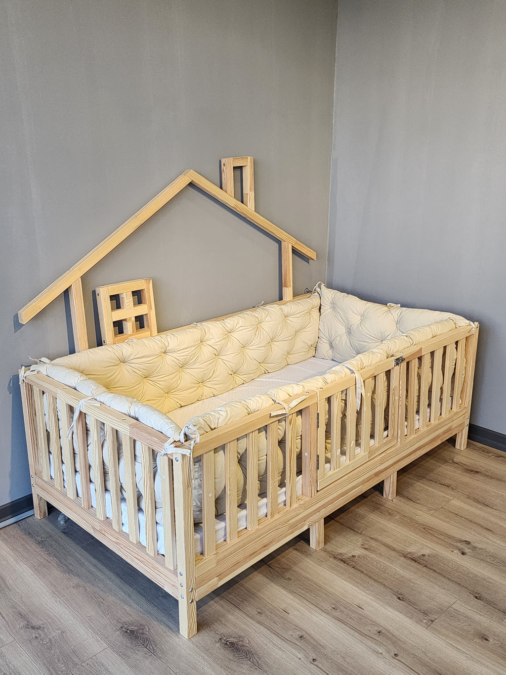 Montessori Yatak ve Beşik Kenar Koruma Takımı Vanilya