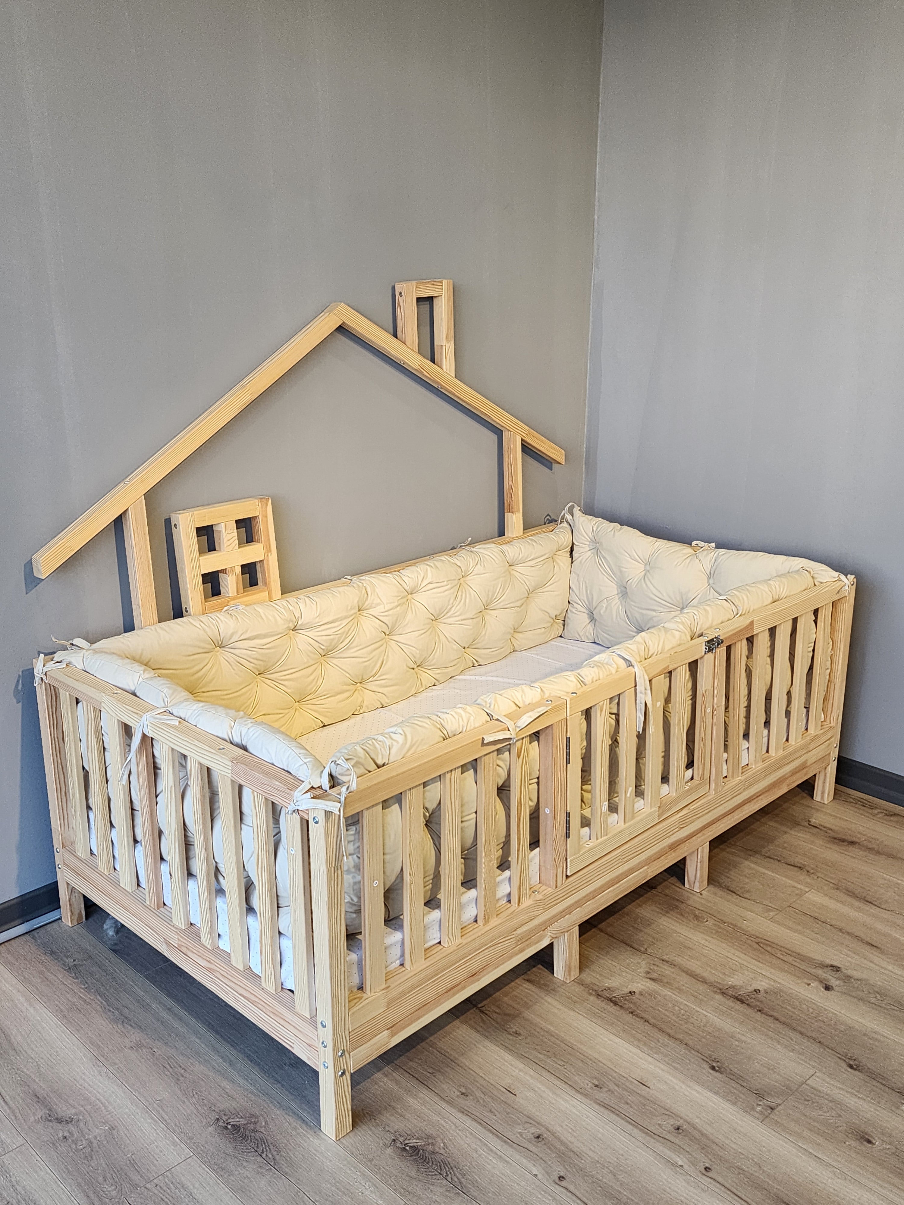 Montessori Yatak ve Beşik Kenar Koruma Takımı Vanilya