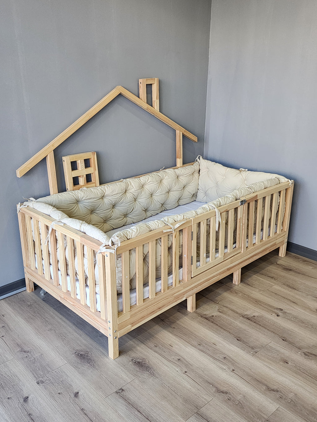 Montessori Yatak ve Beşik Kenar Koruma Takımı Vanilya