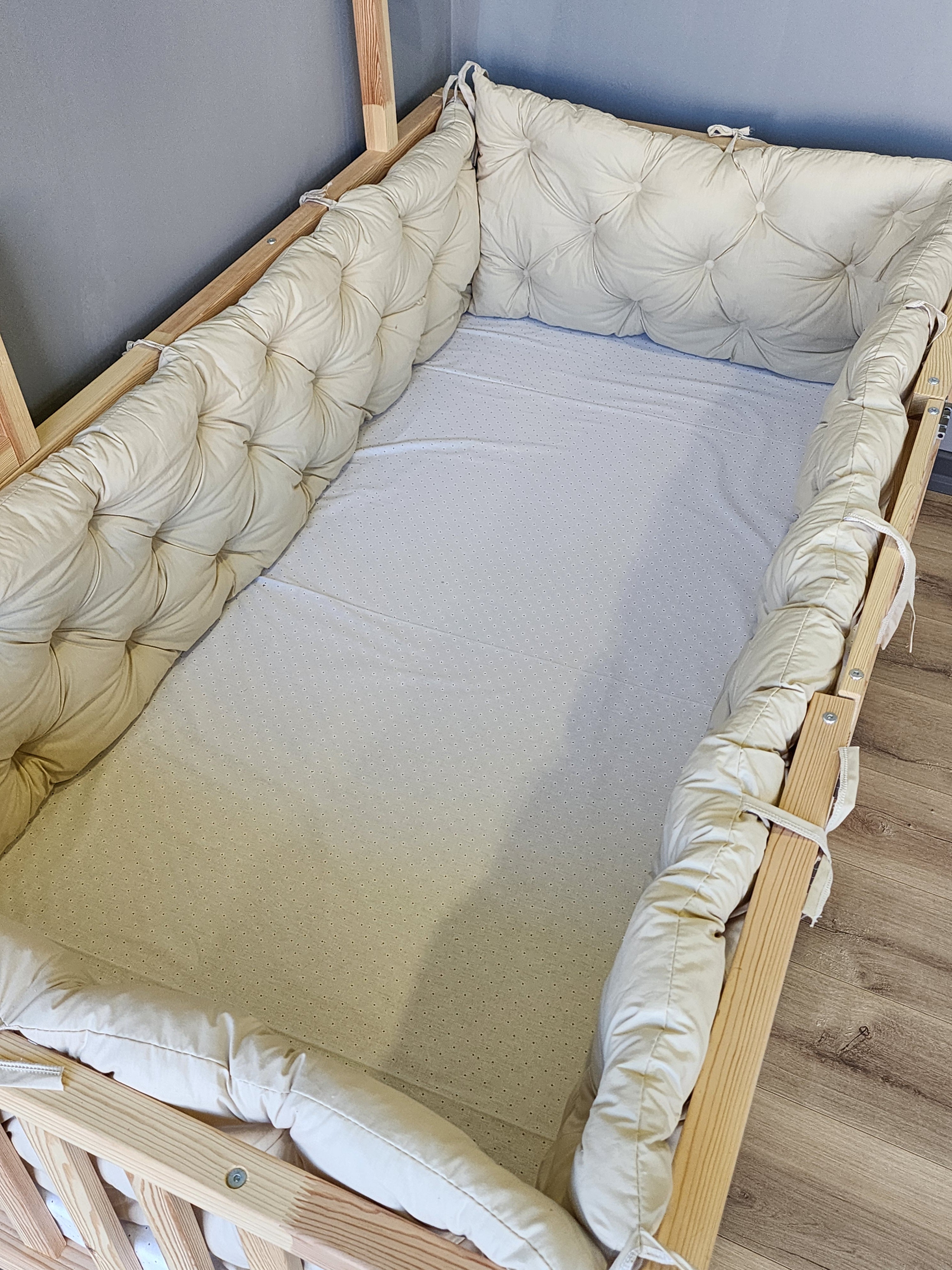 Montessori Yatak ve Beşik Kenar Koruma Takımı Vanilya