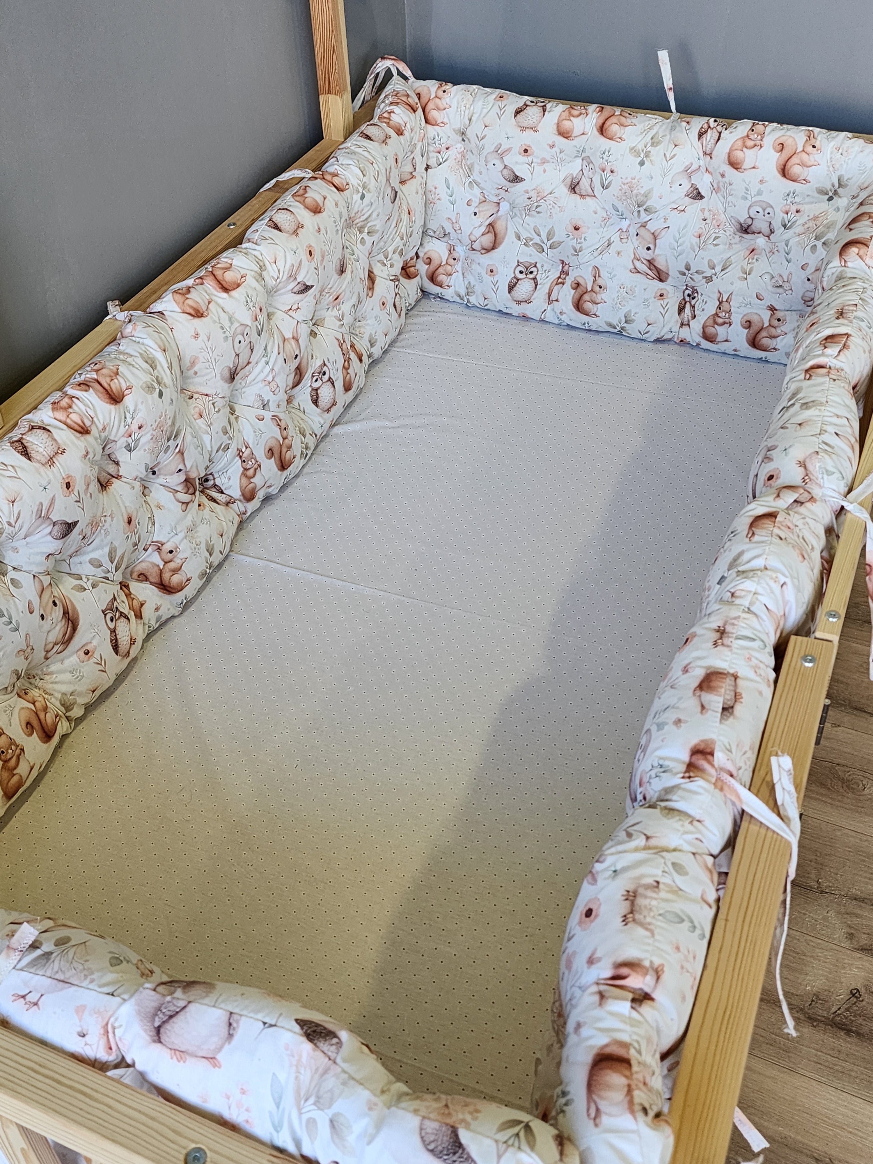 Montessori Yatak ve Beşik İçin Koruyucu Kenar Koruma Takımı Baykuş Desen