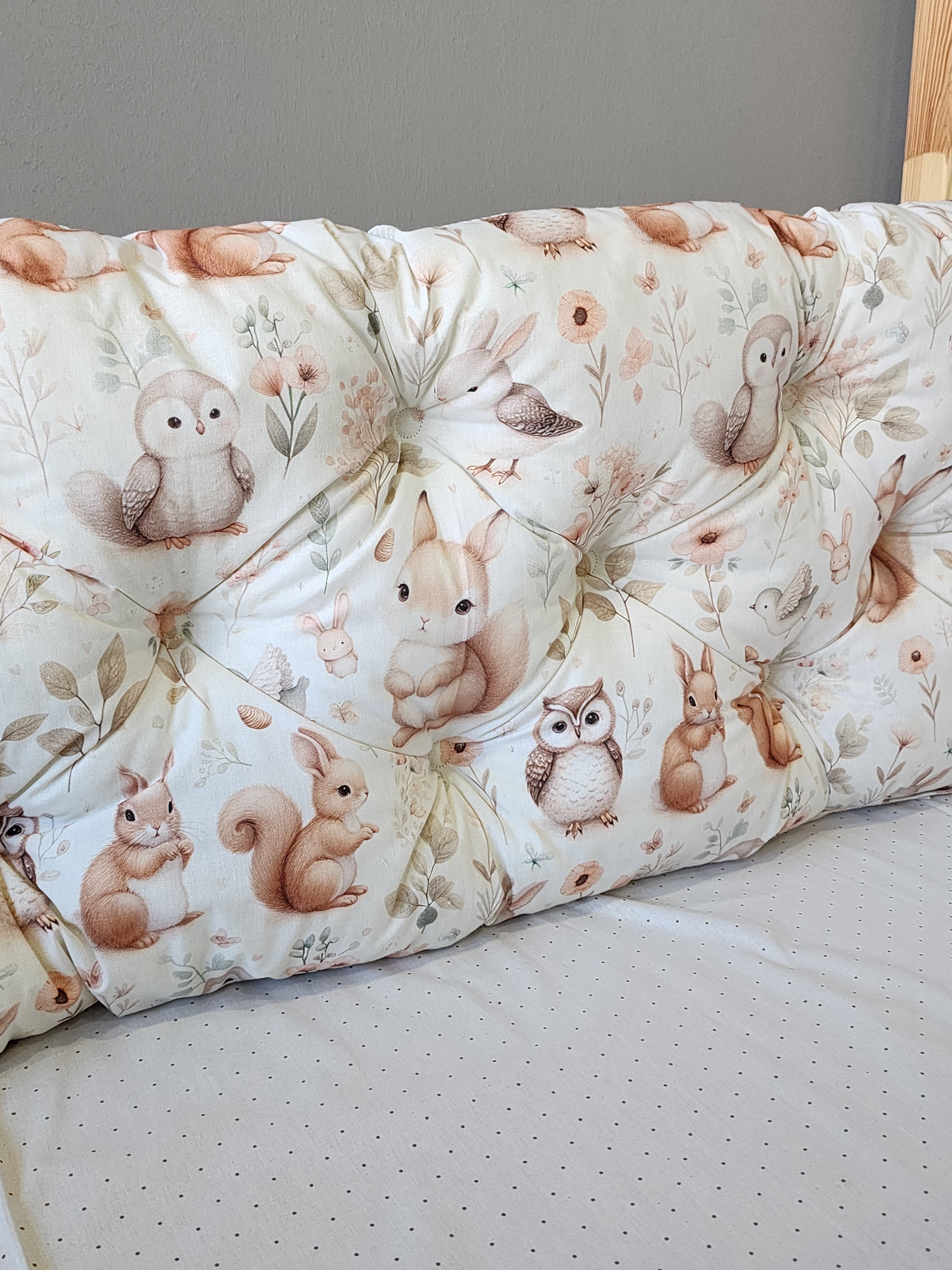 Montessori Yatak ve Beşik İçin Koruyucu Kenar Koruma Takımı Baykuş Desen