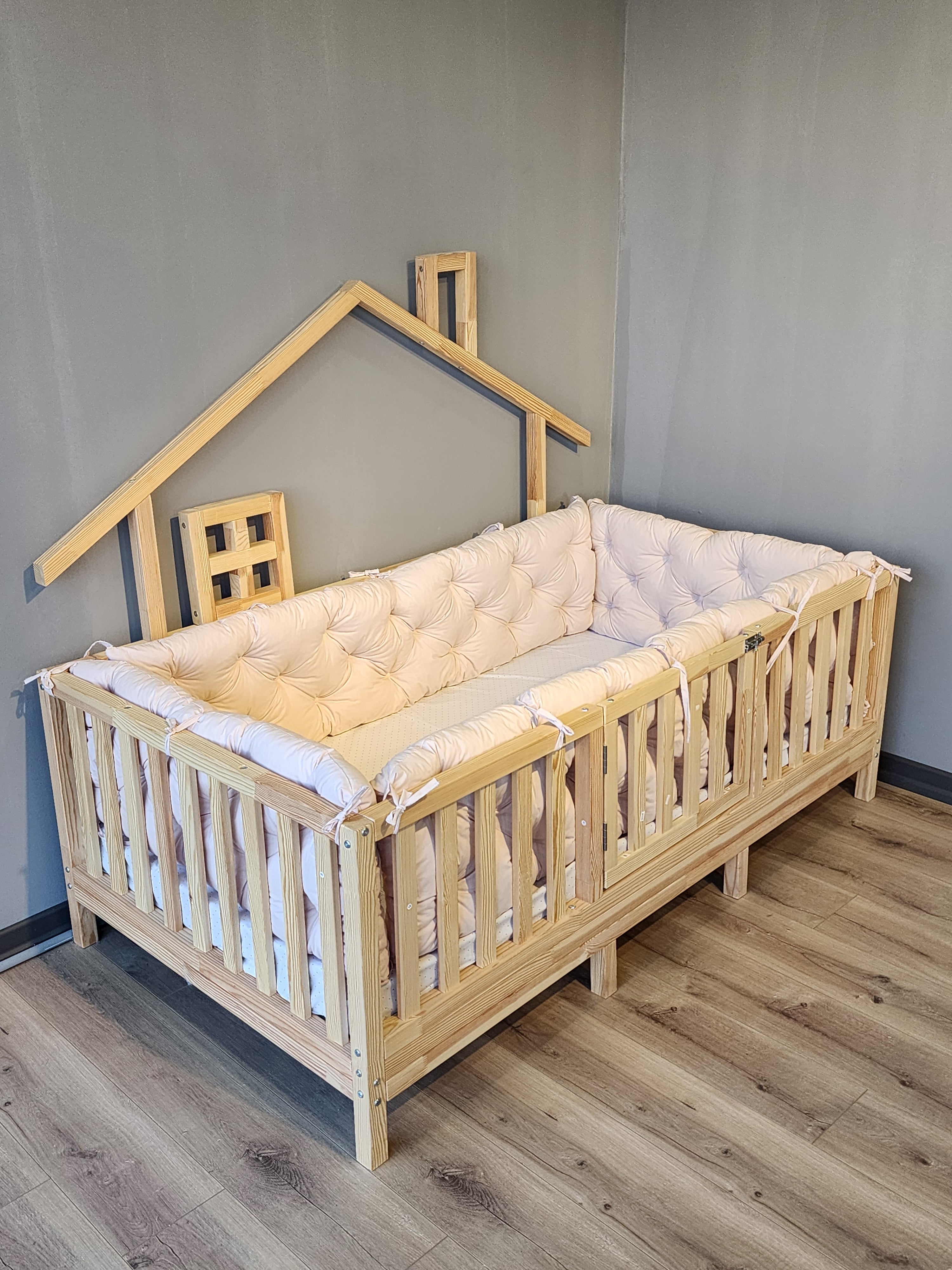 Montessori Yatak ve Beşik İçin Koruyucu Kenar Koruma Takımı Toz Pembe