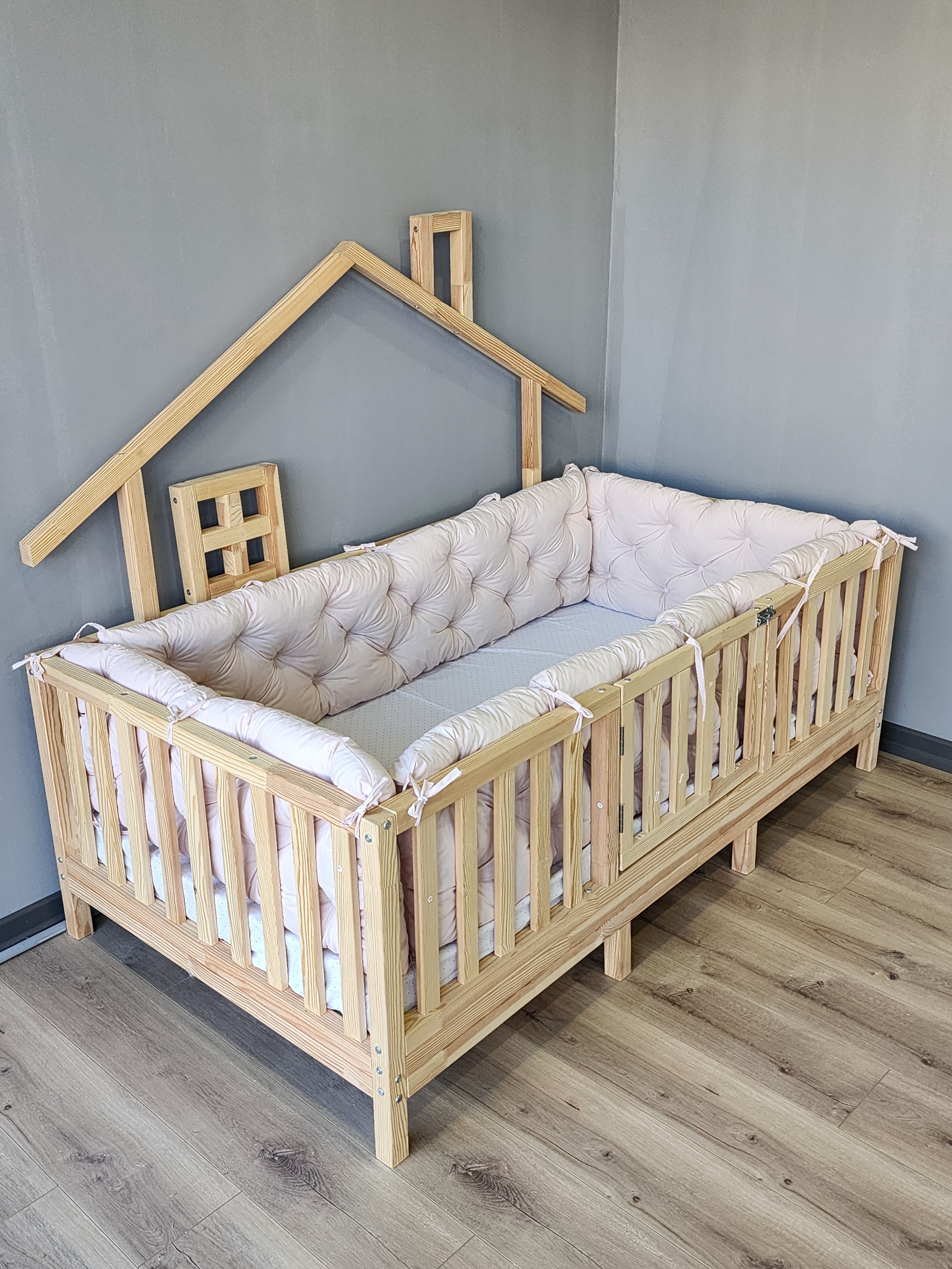 Montessori Yatak ve Beşik İçin Koruyucu Kenar Koruma Takımı Toz Pembe