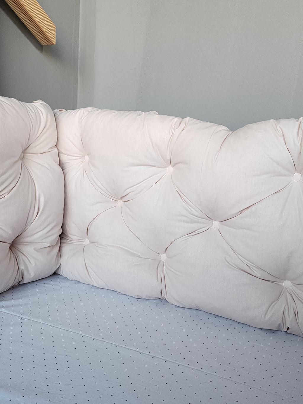 Montessori Yataklar ve Beşikler İçin Koruyucu Kenar Koruma Takımı Toz Pembe