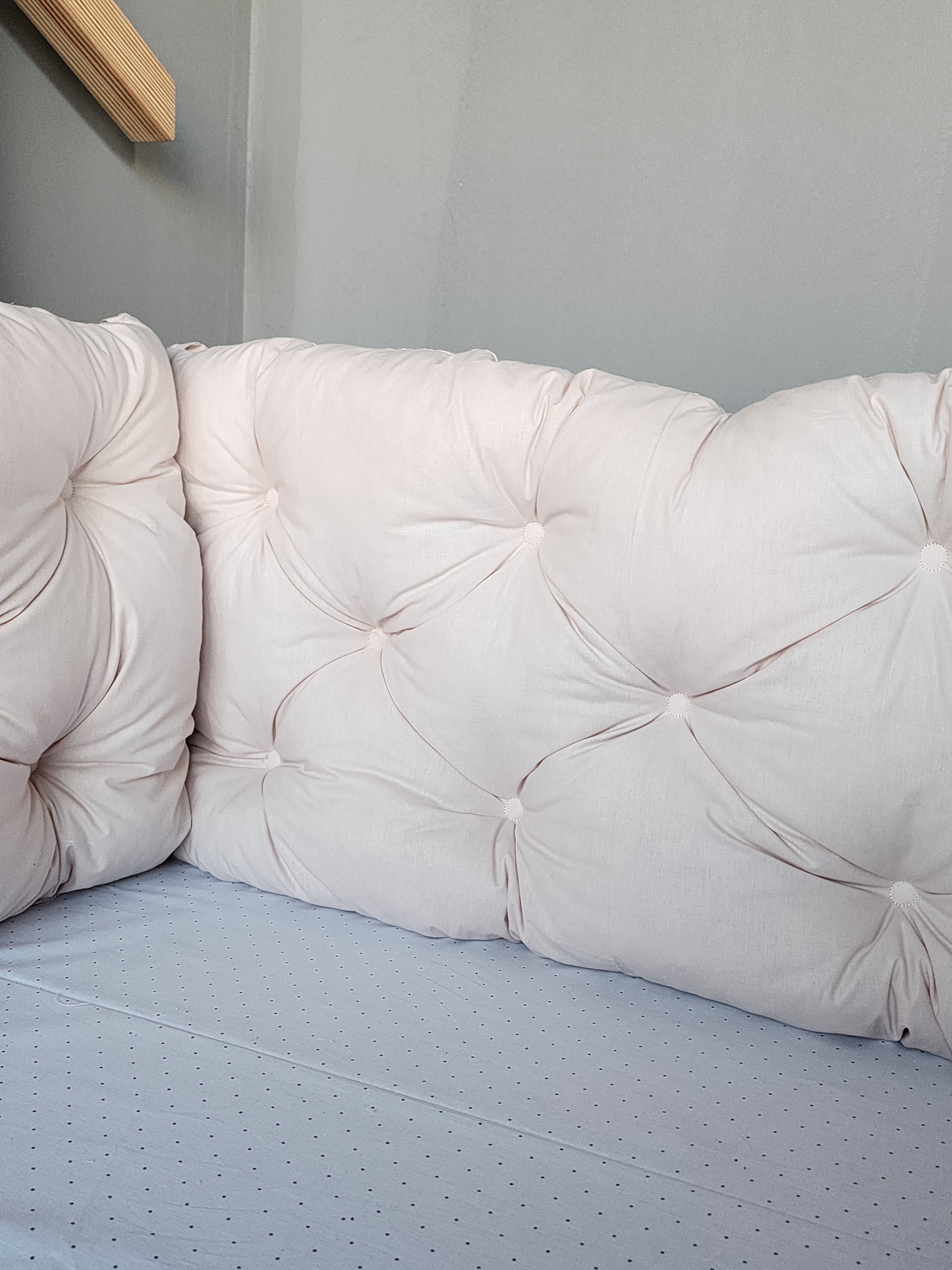 Montessori Yataklar ve Beşikler İçin Koruyucu Kenar Koruma Takımı Toz Pembe