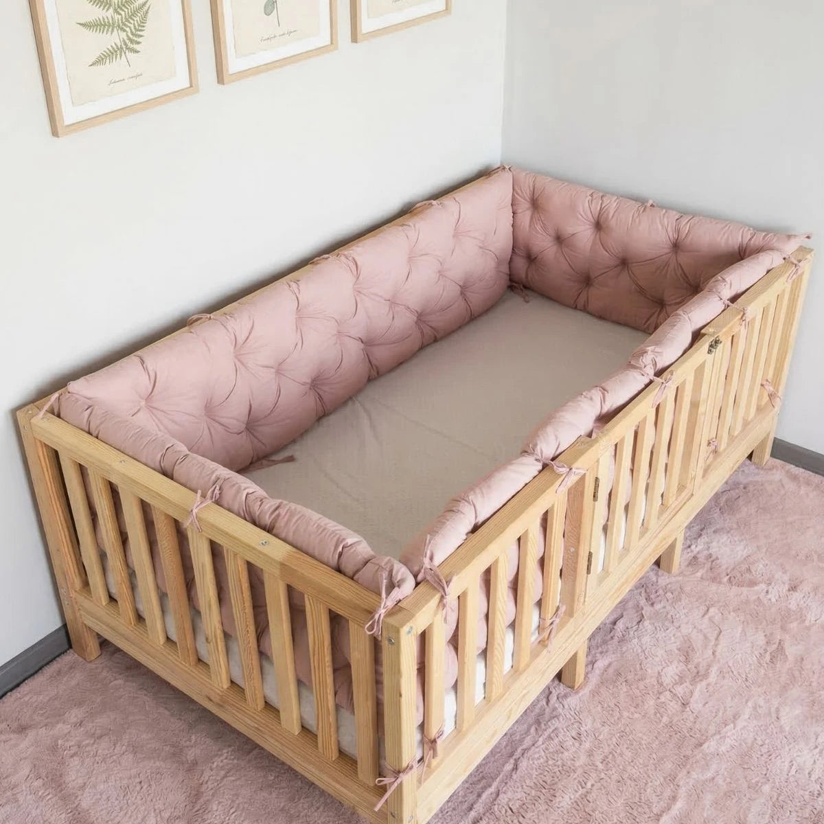 Montessori Yatak Kenar Koruma Yastığı Pudra Renk