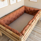 Montessori ve Beşik İçin 4 Kenar Koruma Seti Pamuk Kumaş Kiremit Renk