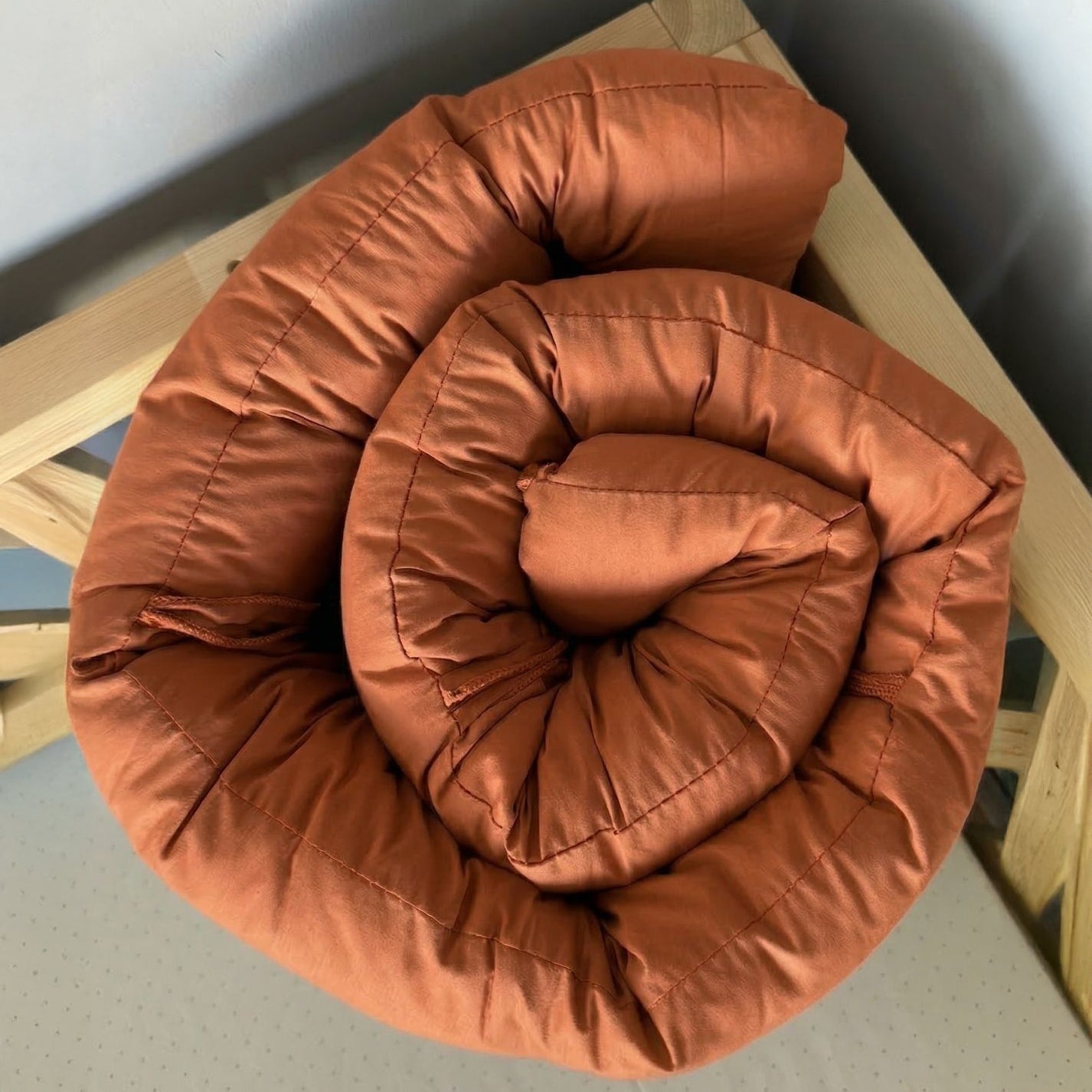 Montessori ve Beşik İçin 4 Kenar Koruma Seti Pamuk Kumaş Kiremit Renk