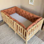 Montessori ve Beşik İçin 4 Kenar Koruma Seti Pamuk Kumaş Kiremit Renk