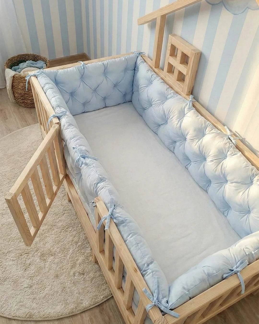 Beşik Kenar Koruma Takımı Bebe Mavi