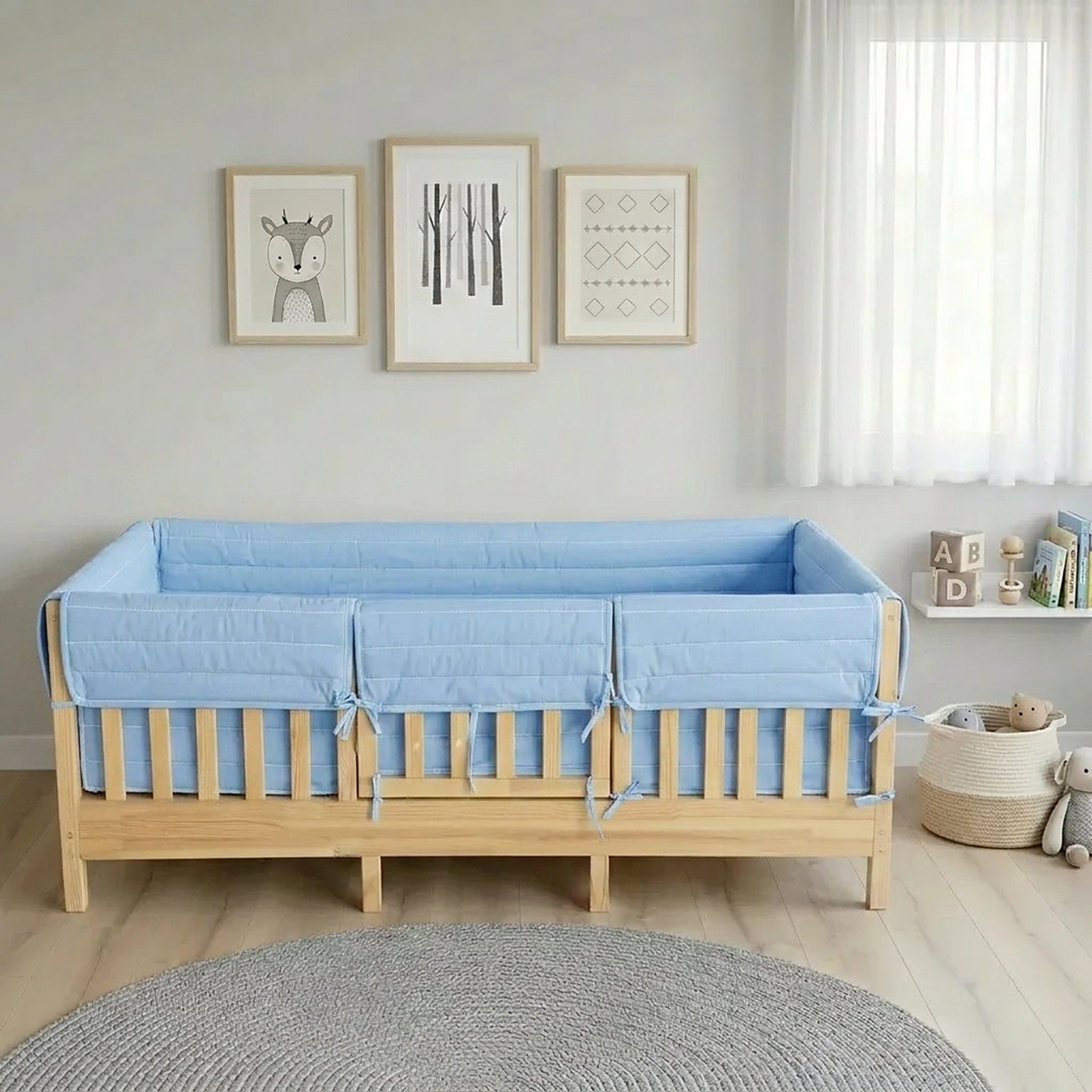 Bebe Mavi Buble Full Kenar Koruma Takımı