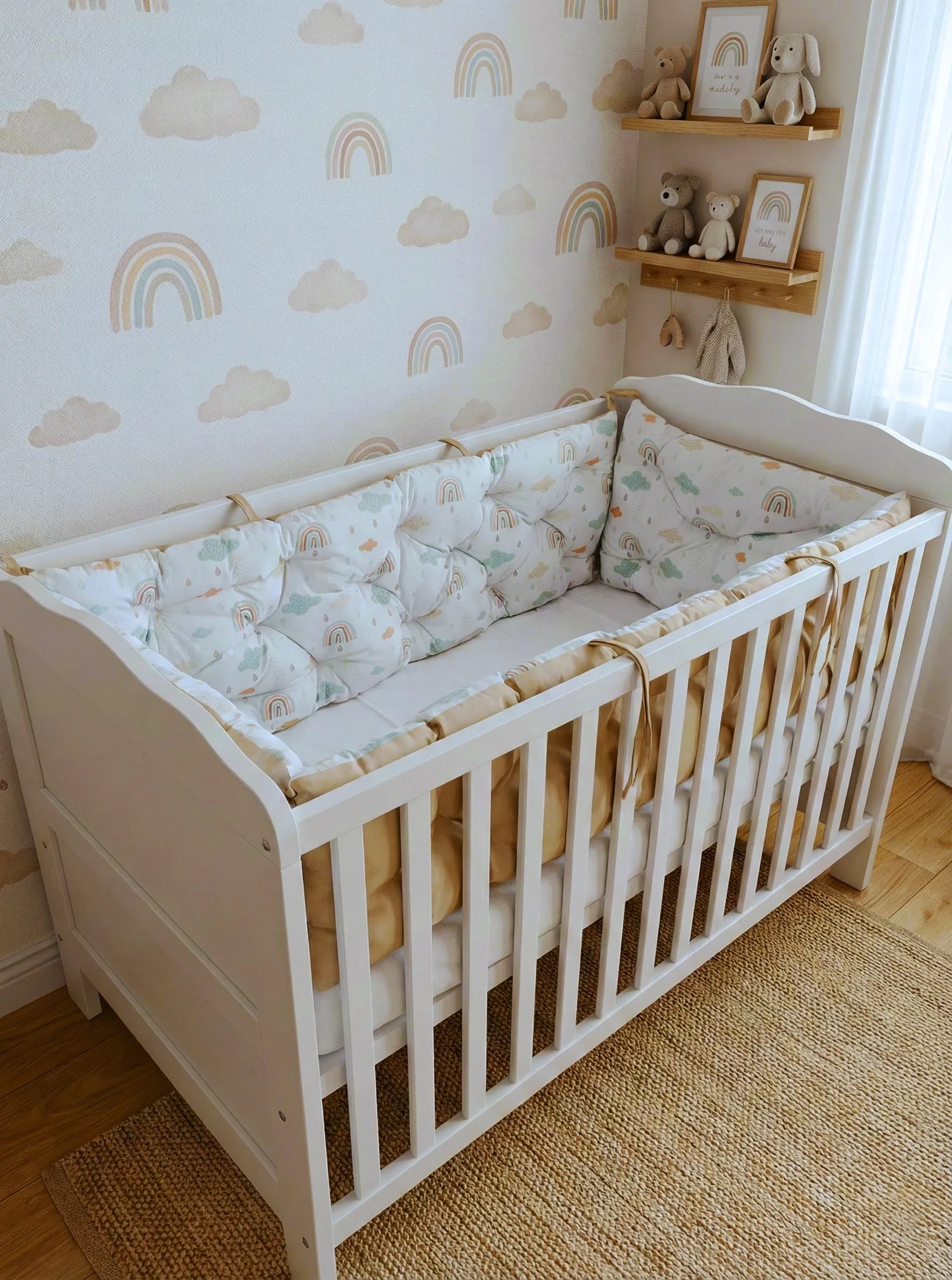 Beşikler İçin Kenar Koruma Takımı Pamuk Kumaş