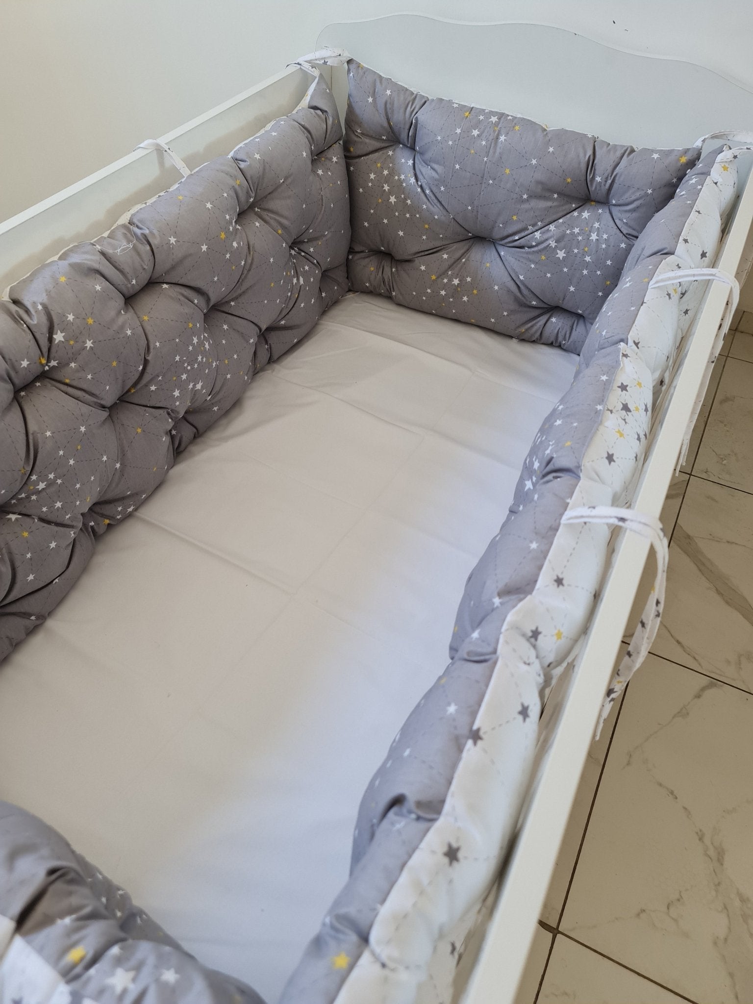 Bebek Beşik Kenar Koruma Takımı Samanyolu %100 Pamuk Kumaş | Ossa Tasarım