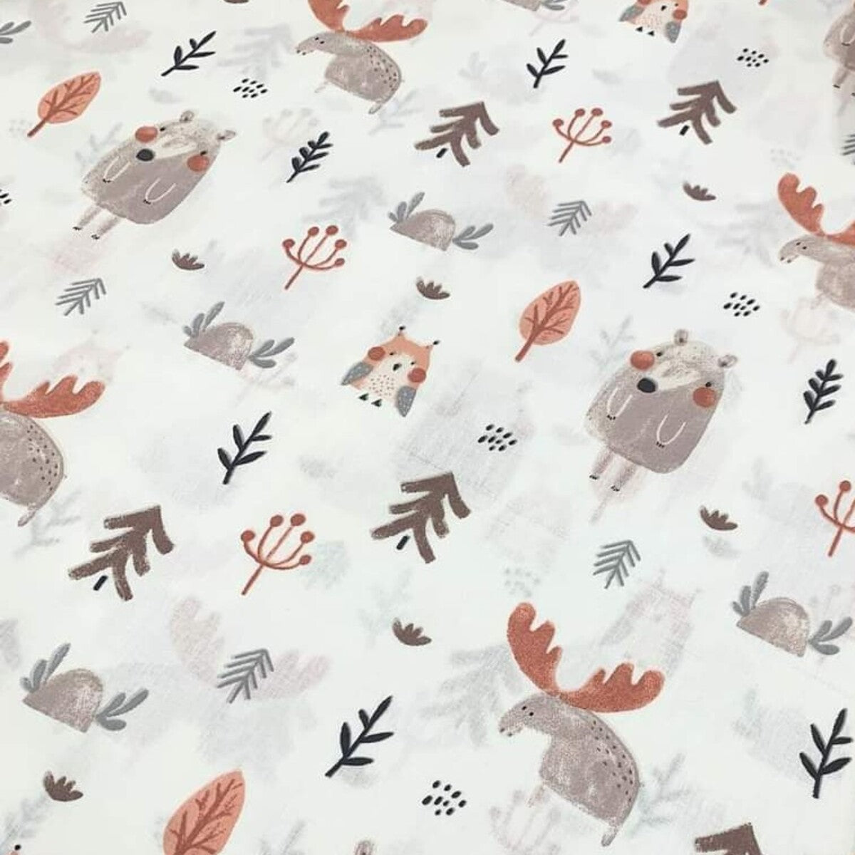 Geyik desenli pamuk kumaş - Ossa Tasarım