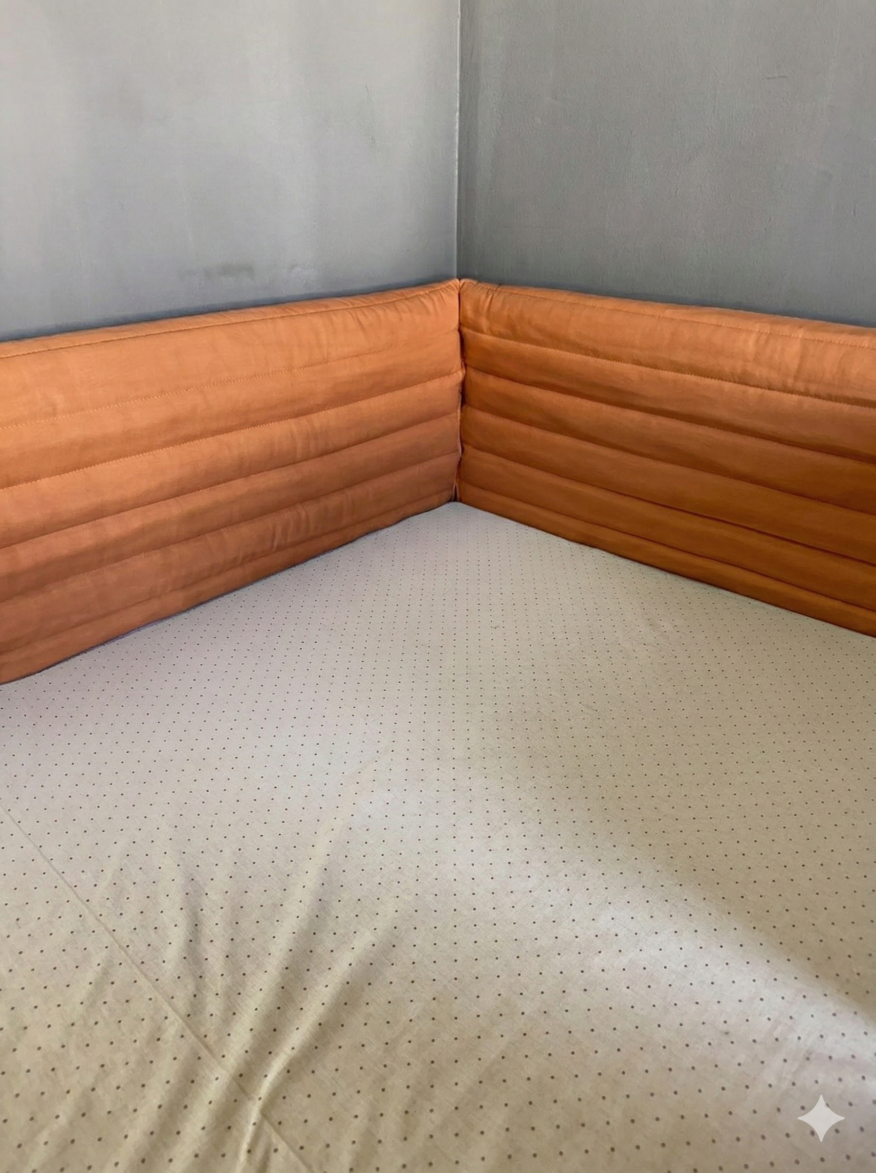 Montessori ve Beşik İçin Full İç-Dış Kenar Koruma Takımı - Darbe Önleyici Pofuduk Tasarım Kiremit Renk