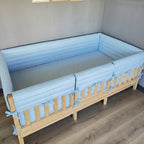 Montessori ve Beşik İçin Full İç-Dış Kenar Koruma Takımı - Darbe Önleyici Pofuduk Tasarım Bebe Mavi Renk