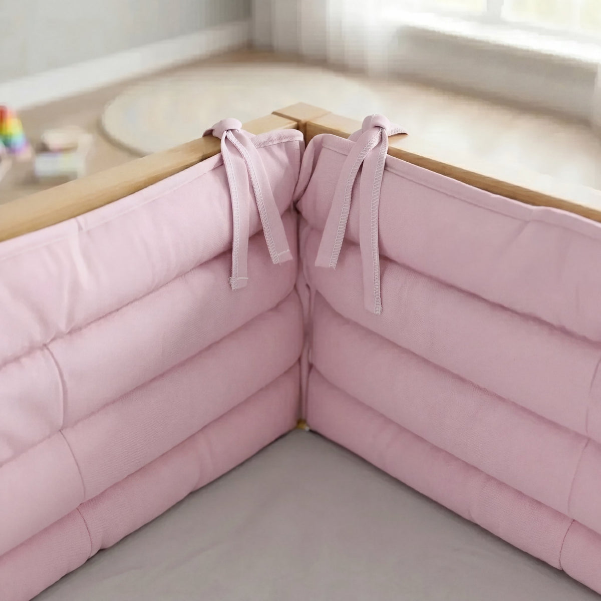 Toz Pembe Buble Slim Kenar Koruma Minderi